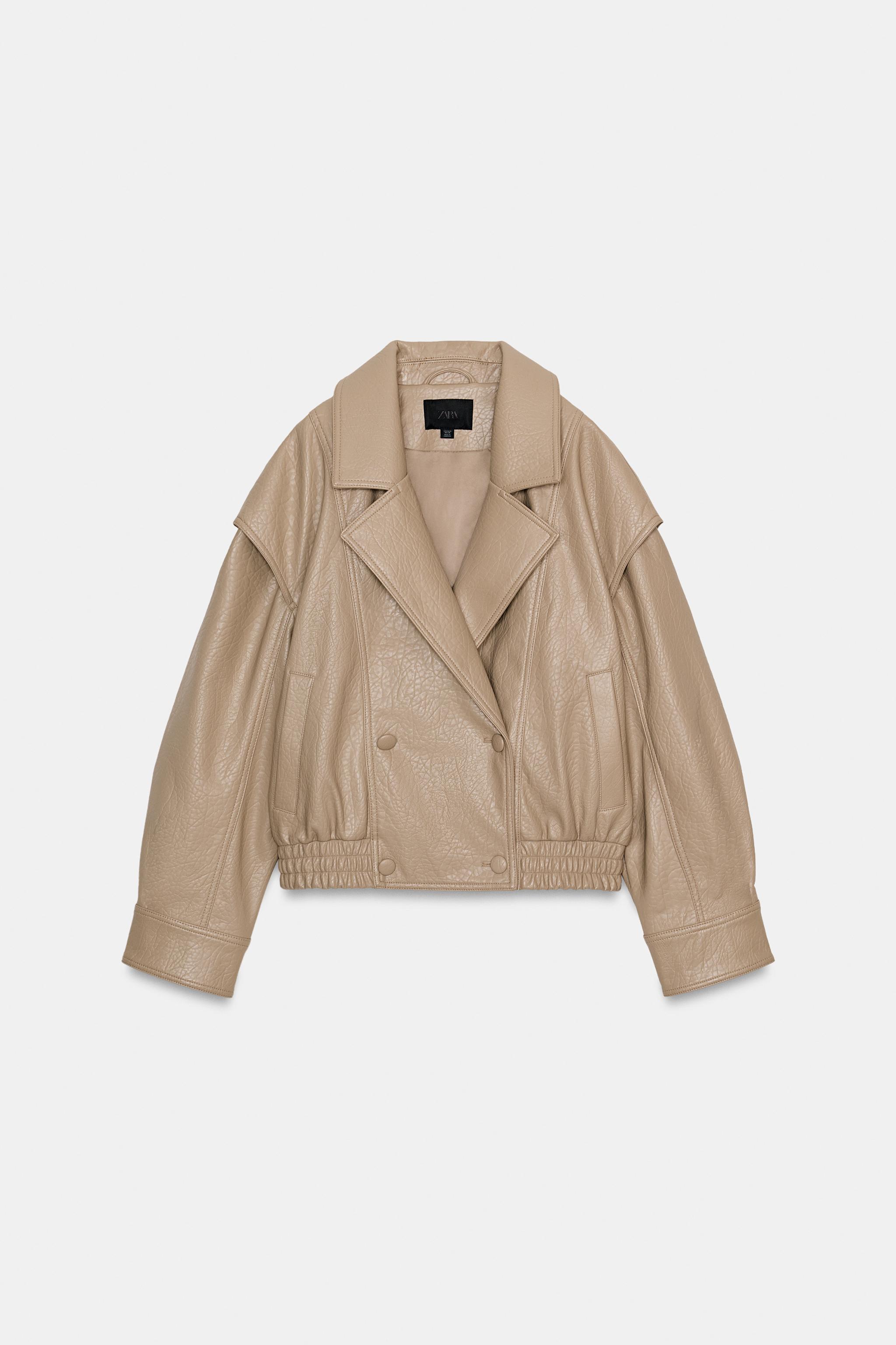 FAUX LEATHER BOMBER JACKET